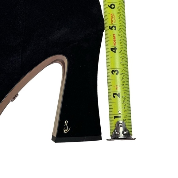 Sam Edelman Boots Womens Size 11 Black Cowhide Suede Jaye Chunky Heel Booties - Picture 9 of 9